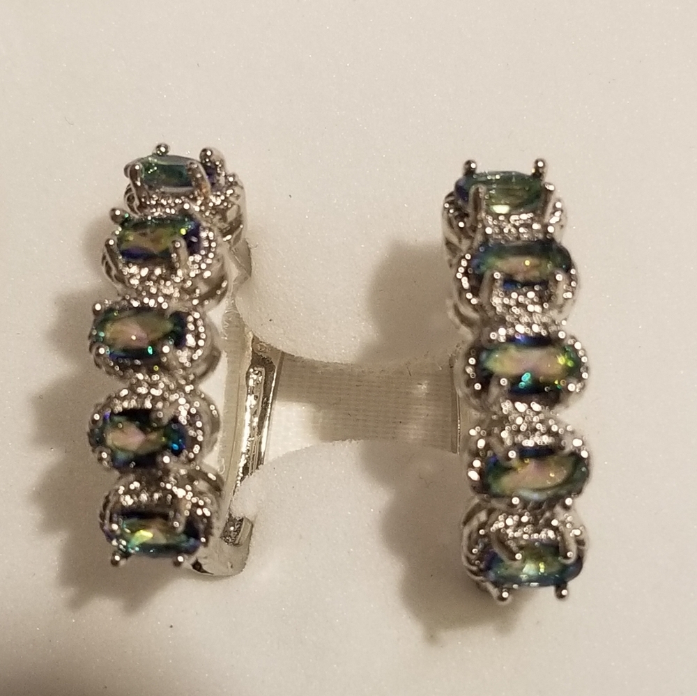 *Vintage Mystic Topaz Silver Earrings